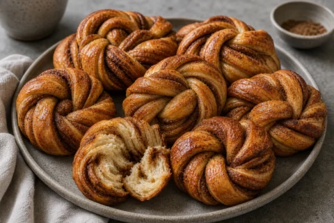 Kanelsnurrer med snoede lag, gyldne kanter og blød krumme.